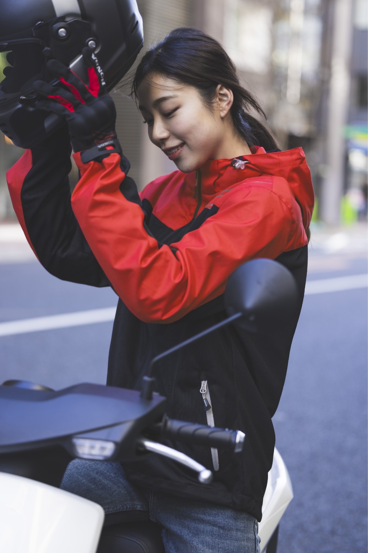 メッシュジャケット プロテクトライディングメッシュパーカー Lサイズ プロテクトライディングメッシュパーカー(WM レッド): ウェア・グッズ