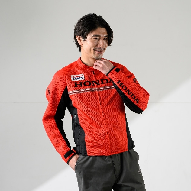 (E)HONDAライディングメッシュジャケット・ライト　レッド【M】 グラフィックライト メッシュジャケット(S レッド): ウェア・グッズ